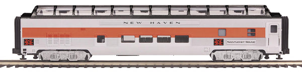 MTH Premier 20-64113 New Haven O Scale Premier 70' Streamlined Full Length Vista Dome Passenger Car in Ribbed Sided. NEW