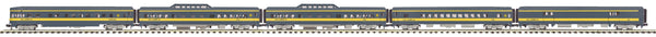 MTH Premier 20-65095 Alaska 5-Car 70' Streamlined Passenger Set (Smooth Sided) O SCALE Like New