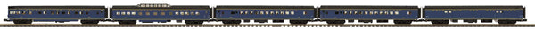 MTH Premier 20-65245 Norfolk & Western N&W 5-Car 70' Streamlined Passenger Set (Smooth Sided) Banner Blue O SCALE Used Excellent