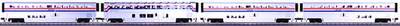MTH Premier 20-6524 Amtrak Lounge-Cafe 4 Car SuperLiner set  o scale Like New