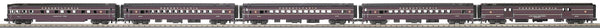 MTH Premier 20-6557 Pennsylvania 5-Car 70' ABS Passenger Set #6695 (Skyline View, 4126, 6595, 4158, 4100). O SCALE Like New