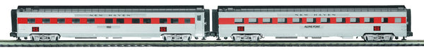 MTH Premier 20-66214 New Haven 2-Car 70' ABS Slpr/Diner Passenger Set (Ribbed) O SCALE NEW