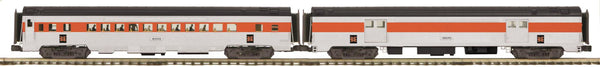 MTH Premier 20-69269 New Haven 2-Car 70' Streamlined Baggage/Coach Passenger Set in Ribbed Sided. O SCALE NEW