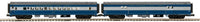 MTH Premier 20-69270 Baltimore & Ohio 2-Car 70' Streamlined Baggage/Coach Passenger Set (Smooth Sided) O SCALE NEW