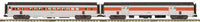 MTH Premier 20-69299 New Haven O Scale Premier 2-Car 70' Streamlined Baggage/Coach Passenger Set in Ribbed Sided. NEW