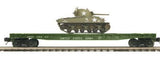 MTH Premier 20-90697C U.S. Army Flat Car w/(1) M4 Sherman Tank #38420  O SCALE Like New