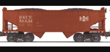 MTH Premier 20-92052E Bessemer & Lake Erie B&LE 2-Bay Offset Hopper Car w/ Coal Load