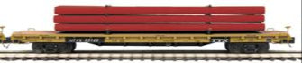MTH Premier 20-92142G TTX 60' Flat Car w/Pipe #93169 NEW