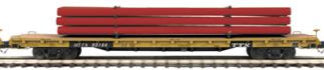 MTH Premier 20-92142F TTX 60' Flat Car w/Pipe Load #93164 NEW