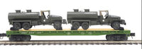 MTH Premier 20-92213E U.S. Army Flat Car w/GMC 353 6x6 Tank Truck O Scale   NEW