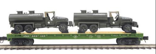 MTH Premier 20-92213E U.S. Army Flat Car w/GMC 353 6x6 Tank Truck O Scale   NEW