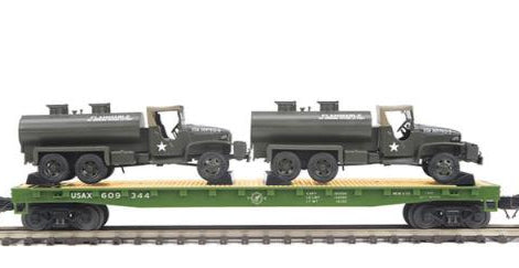 MTH Premier 20-92213D U.S. Army Flat Car w/GMC 353 6x6 Tank Truck O Scale NEW