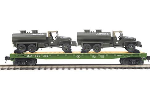 MTH Premier 20-92213B U.S. Army Flat Car w/GMC 353 6x6 Tank Truck O Scale NEW