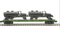 MTH Premier 20-92214E U.S. Army O Scale Premier Flat Car w/GMC 353 6x6 Tank Truck #609346 NEW