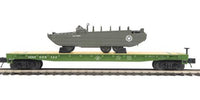 MTH Premier 20-92215E U.S. Army Flat Car w/GMC DUKW #609322 O SCALE NEW