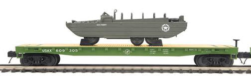 MTH Premier 20-92215B U.S. Army Flat Car w/GMC DUKW O SCALE NEW