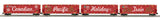 MTH 20-21161-1, 20-92237 Canadian Pacific CP Holiday Train Diesel Engine w/Proto-Sound 3.0 and 4-Car Set 50' Dbl. Door Plugged Boxcar (Set of 1 engine, 4 cars) Lighted O Scale Limited Edition Like New