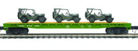 MTH Premier 20-92239D U.S. Army Flat Car w/(3) Military Transport Vehicles O Scale NEW