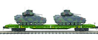 MTH Premier 20-92241B U.S. Army 60' Flat Car Set w(2) Bradley Fighting Vehicles O SCALE NEW
