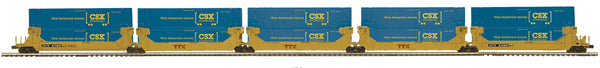 MTH Premier 20-92246 TTX 5-Car Twin Stack Container Set #DTTX 63188. O SCALE NEW