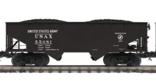 MTH Premier 20-92259E U.S. Army 2-Bay Flat End Offset Hopper Car #55081 NEW