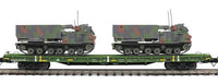 MTH Premier 20-92279D U.S. Army 60' Flat Car w/(2) M270 Rocket Launcher Vehicles #40218 O SCALE NEW