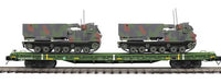 MTH Premier 20-92280B U.S. Army 60' Flat Car w/(2) M270 Rocket Launcher Vehicles #40219 O SCALE NEW