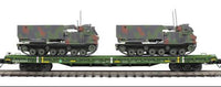 MTH Premier 20-92280C U.S. Army 60' Flat Car w/(2) M270 Rocket Launcher Vehicles #40214 O SCALE  NEW