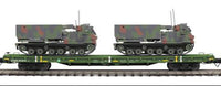 MTH Premier 20-92280D U.S. Army 60' Flat Car w/(2) M270 Rocket Launcher Vehicles #40216 O SCALE. NEW