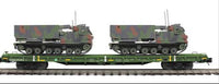 MTH Premier 20-92280E U.S. Army 60 Flat Car w/(2) M270 Rocket Launcher Vehicles #40213 O Scale NEW