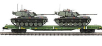MTH Premier 20-92281B U.S. Army 60' Flat Car w/(2) M60 Tanks #40204 O SCALE NEW