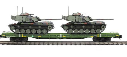 MTH Premier 20-92282E U.S. Army 60' Flat Car w/(2) M60 Tanks O Scale NEW