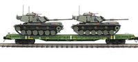 MTH Premier 20-92282B U.S. Army O Scale Premier 60' Flat Car w/(2) M60 Tanks #40206 NEW