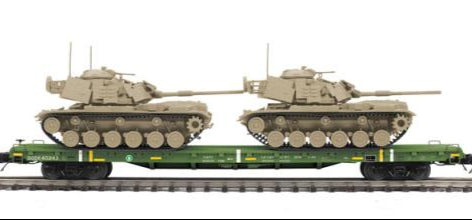 MTH Premier 20-92285D U.S. Army 60 Flat Car w/(2) M60 Tanks O SCALE NEW