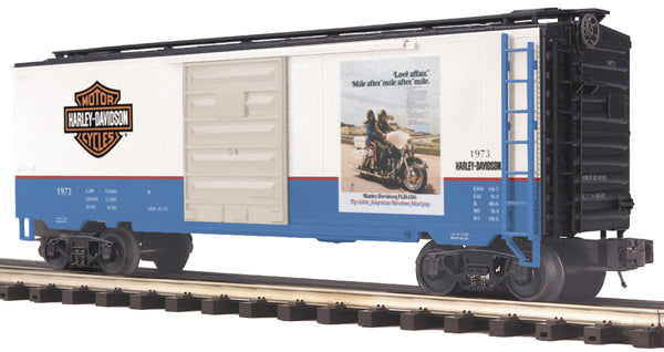 Harley-Davidson 40' Box Car 3 Rails échelle O MTH Harley-Davidson 40' Box Car 3 Rails échelle O MTH