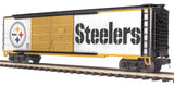 MTH Premier 20-93269 NFL - Pittsburgh Steelers Double Door 50' Box Car O SCALE Like New