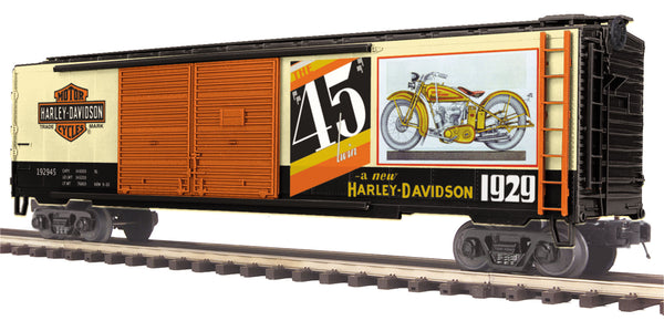 MTH Premier 20-93507 Harley-Davidson Double Door 50' Box Car #1929. O SCALE Like New