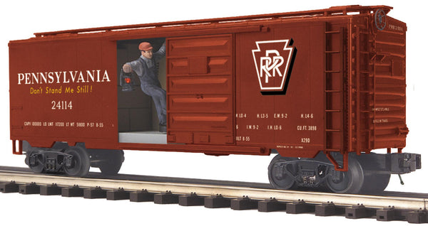 MTH Premier 20-93527 Pennsylvania PRR Operating Box Car w/Signal Man limited O SCALE NEW