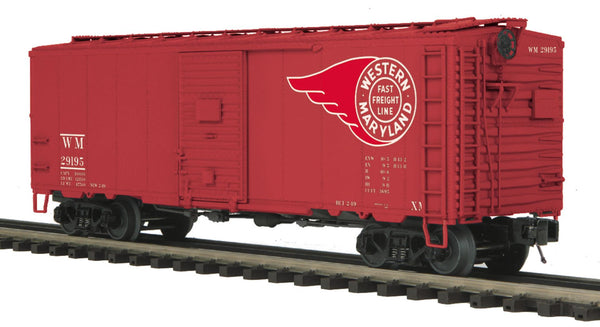 MTH Premier 20-93630 Western Maryland 40' AAR Box Car #29168 O Scale NEW Damaged Box