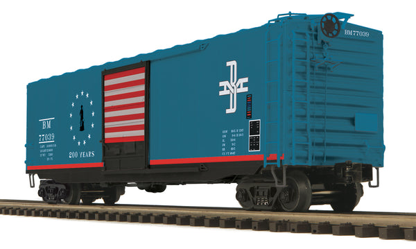 MTH Premier 20-93895 Boston & Maine 50' Ps-1 Box Car w/Pullman Door - Boston & Maine (Bicentennial) #77036 O SCALE new