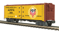 MTH Premier 20-94084 Agar Packing Co. 40' Steel Sided Reefer Car O SCALE Like New