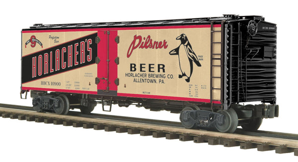 MTH 20-94237 Horlacher's Brewing Co. ALLENTOWN PA BEER 40' Steel Sided Reefer Car O SCALE Like New