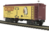 MTH Premier 20-94311 Chief Beer 36' Woodsided Reefer Car O SCALE Like New broken step one side as is