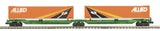 MTH Premier 20-95055 Burlington Northern 2-Car Spine Car Set w/(2) 48' Containers O SCALE NEW Damaged Box