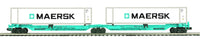 MTH Premier 20-95086 Maersk 2-Car Spine Car Set w/(2) 48' Containers O SCALE NEW