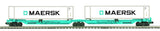 MTH Premier 20-95086 Maersk 2-Car Spine Car Set w/(2) 48' Containers O SCALE NEW
