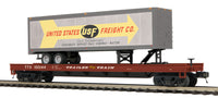 MTH Premier 20-95218 U.S. Freight Flat Car w/ 40' Trailer #100144. O SCALE NEW