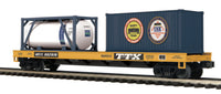 MTH Premier 20-95221 CSX Flat Car w/Tank Container & 20' Container #MCVX 802919. O SCALE NEW
