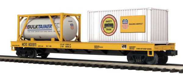 MTH Premier 20-95223 Union Pacific Flat Car w/Tank Container & 20' Container #800911. O SCALE NEW