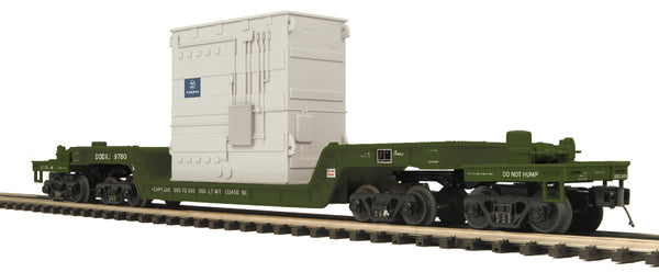 MTH Premier 20-95256 U.S. Army 75' Depressed Flat Car w/ Westinghouse Transformer #39782. Rare O SCALE NEW limited